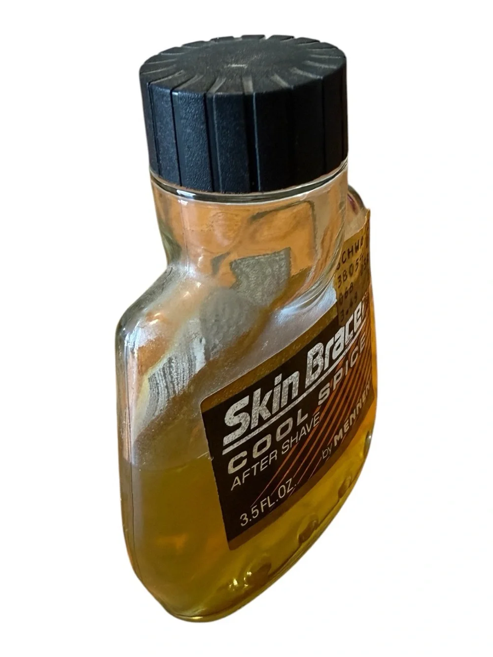 Vtg Mennen Skin Bracer Cool Spice AfterShave 3.5 Oz Glass Bottle 50% Full